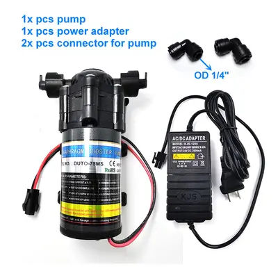 (pump and Adapter) Booster Silent Mist Pump 24V DC 70PSI RO Water Gallon Pump Or Power Supply fo