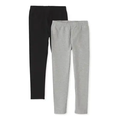 The Children's Place girls leggings pants Black/ Smoke Gray Pack Large US