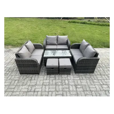 Fimous Outdoor Garden Furniture Sets Pieces Wicker Rattan Furniture Sofa Sets with Rectangular C