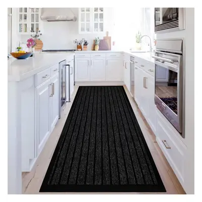 (80x300 cm, Black ) Rubber Door Mats Non-Slip Dirt Trapper Heavy Duty