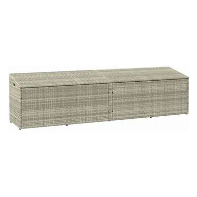 (light grey) vidaXL Garden Storage Box Black 220x50x58 cm Poly Rattan garden storage box