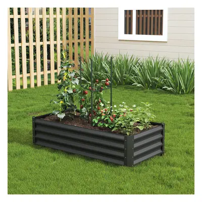 (Charcoal Black) Outdoor Galvanized Steel Garden Bed