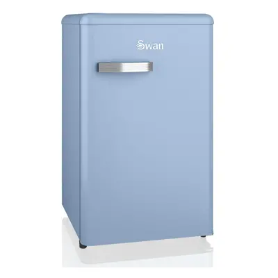 Swan SR11035BLNE Retro Under Counter Fridge with 77L Fridge Capacity, 13L Freezer Capacity, Glas