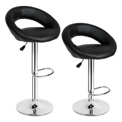 2 Bar stools set faux leather kitchen stool breakfast chair chrome 1x Lounge New