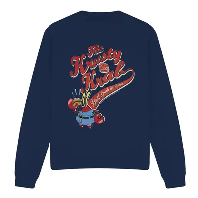 (L, Navy) SpongeBob SquarePants Unisex Adult The Krusty Krab Sweatshirt