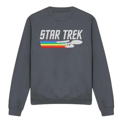 (M, Charcoal) Star Trek Unisex Adult Rainbow Trail Sweatshirt