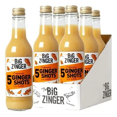 Big Zinger Ginger 6x330ml - shots - Organic plant based shots with 18.4g pressed ginger juice - 