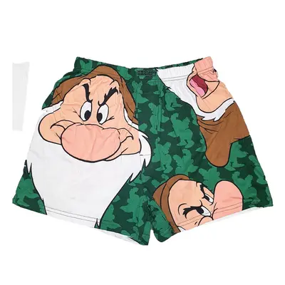 Disney Grumpy All Over Grumpy Print Green Mens Boxer Brief Shorts (Sma