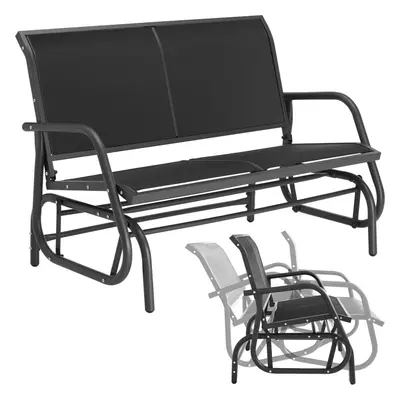 Garden Swing Bench rocking chair Seat easy care robust metall black