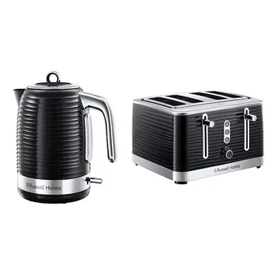 (Black, Kettle and Slice Toaster) Russell Hobbs Inspire High Gloss Plastic Four Slice Toaster