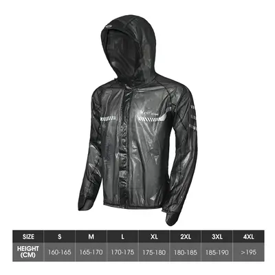 (Black coat, 4XL) Cycling Raincoat Waterproof Breathable Cycling Jacket Reflective Clothing Men 