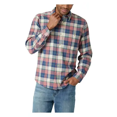 Wrangler Authentics Men's Cloud Flannel Woven Shirt Withered Rose Me