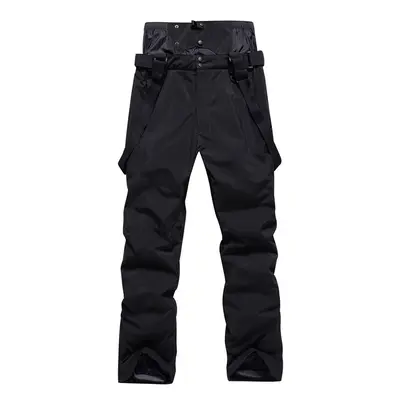 (L, Black) Men's And Women's Warm Veneer Double Waterproof Windproof Pants