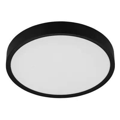 Flush Ceiling Light Colour Black Shade White Plastic Bulb LED 33.5W Included