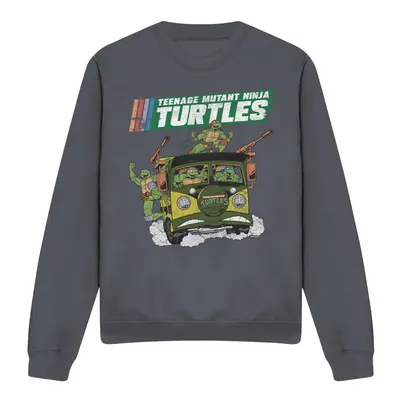 (M, Charcoal) Teenage Mutant Ninja Turtles Unisex Adult Van Sweatshirt