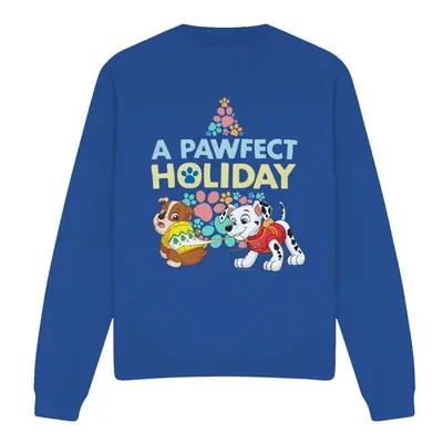 (M, Royal Blue) Paw Patrol Unisex Adult A Pawfect Holiday Rubble & Marshall Christmas Sweatshirt