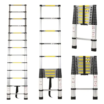 3.8M Aluminium Telescopic Folding Ladder Extendable Step Non Slip Safety