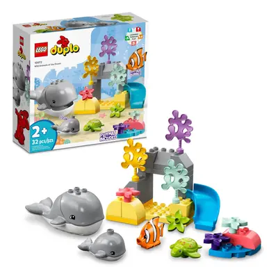 LEGO DUPLO Wild Animals of The Ocean Set with Whale and Turtle Sea Animal Figures & Playmat Educ