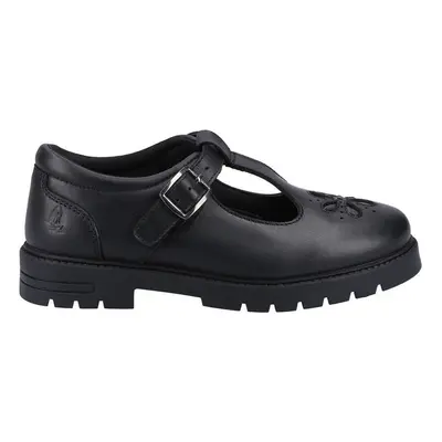 (UK 11, Black) Hush Puppies FIONA Girls Leather School Shoes Black