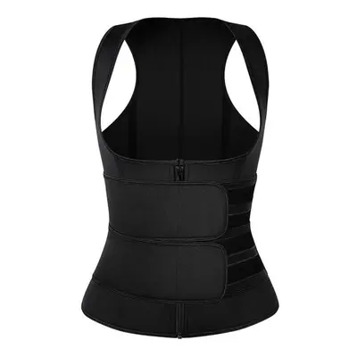 (black, 2XL) Women Compression Vest Sauna Sweat Suit Waist Trainer Belt Slimming Shirt Shaper Wo