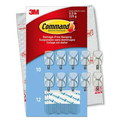 Command CL067-10NA Plastic Small Wire, Hooks, Strips-Easy to Open Packaging, Organize Damage-Fre