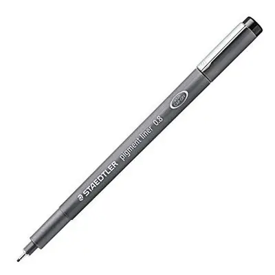 Staedtler Pigment Liner Fineliner Pen with Line Width 0.8 mm - Black, Pack of