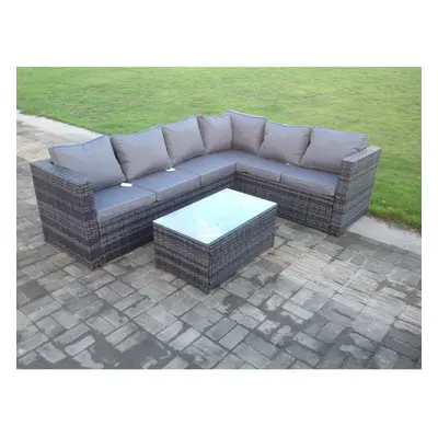 (right corner sofa+rectangular table, with rain covers) shape corner rattan sofa garden furnitur