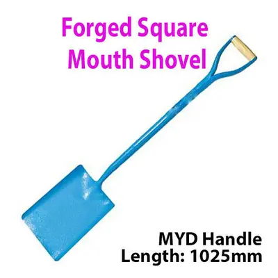 Solid Forged Steel 1025mm Square Mouth Digging Shovel MYD Handle Gardening Tool