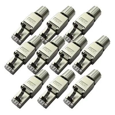 10x RJ45 CAT6a Tool less Connectors & Boot FTP Shielded Outdoor Ethernet Plugs