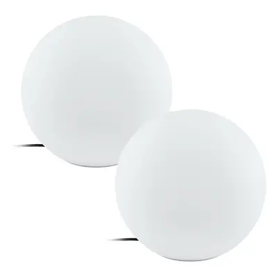 2 PACK IP65 Outdoor Garden Ball Light White Plastic 1x 40W E27 390mm Globe