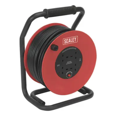 50m Heavy Duty Cable Reel with Thermal Trip - 230V Plug Socket Extension Lead