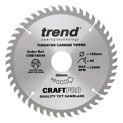 Trend CSB/16540T Craft Pro Thin Kerf TCT Blade Ideal for DeWalt, Makita, and Festool Cordless Ci