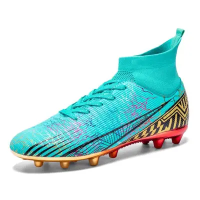 (green, 44) Fashion Unisex Soccer Shoes Football Cleats Soccer Ankle Boots Youth Training Sneake