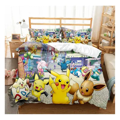 (Pattern 16, King) Pikachu Single Double King Duvet Cover Cartoon