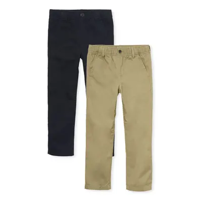 The Children's Place boys Chino Pants Flax/New Navy