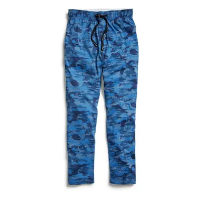 Champion Men's Jersey Sleep Pants Blue/Black Camo Print Large