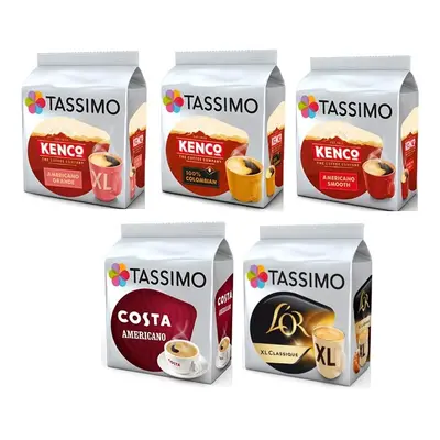 Tassimo Americano Coffee Selection - Costa Americano/Kenco Americano Grande XL/Kenco Pure Colomb