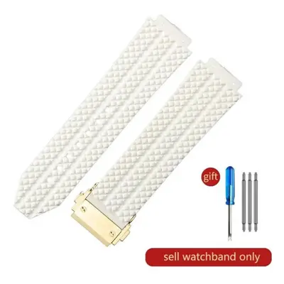 (J01-White-gold-Z2 26x19mm) For Hublot Yubo High Quality Silicone Waterproof Watch Strap Classic