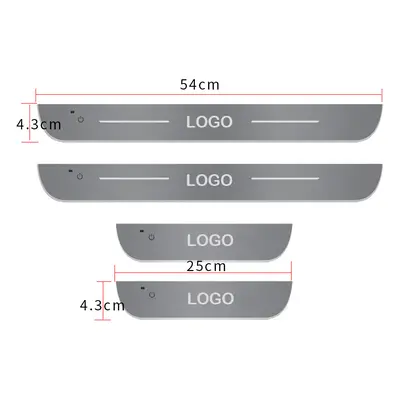 (For L-AND R-OVER, 4pcs Set) Customized Car Door illuminated Sill light Logo Projector Lamp USB 