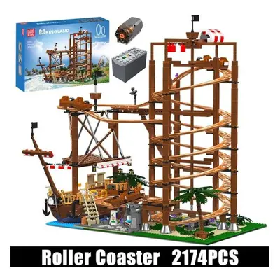 (11013) Mould King Roller Coaster Building Block The Motorized Double Helix Roller Coaster Brick