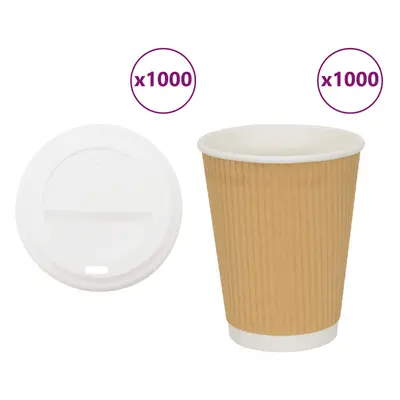 (12oz/400ml) vidaXL Paper Coffee Cups with Lids pcs 4oz 100ml paper cup