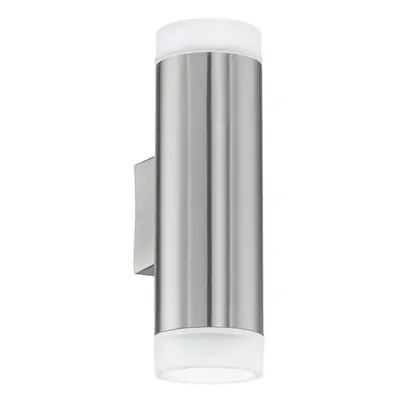 IP44 Outdoor Up & Down Wall Light Stainless Steel 2x 3W GU10 Bulb Porch Lamp