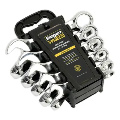 10pc STUBBY Short Handled Combination Spanner Set Point Metric Ring Open Head