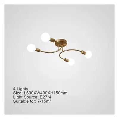 (as the picture, light) Bulb Gold Led Metal Suspension Modern Chandeliers Light Luxury Lustre Ce