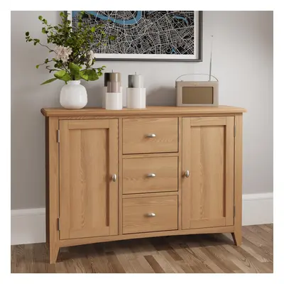 Large Sideboard Drawers Door Cabinet Fully Assembled Oak Veneer