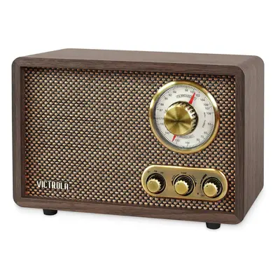 Victrola Retro Wood Bluetooth Radio with Built-in Speakers Elegant & Vintage Design Rotary AM/FM