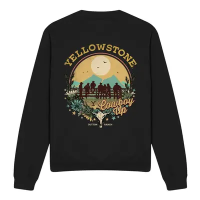 (XXL, Black) Yellowstone Unisex Adult Cowboy Up Sweatshirt