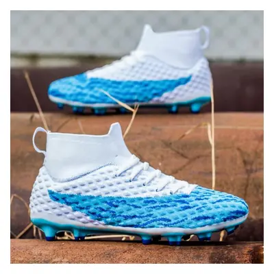 (blue, 38) Men Soccer Shoes Kids Football Boots Women Professional Soccer Cleats Antiskid Chauss