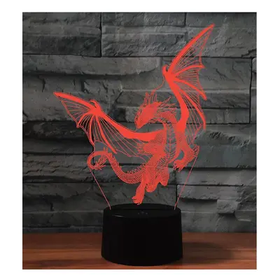 (Dinosaur, tact switch) Creative 3d Spider Shape Night Light Color Changing Usb Powered Led Deco