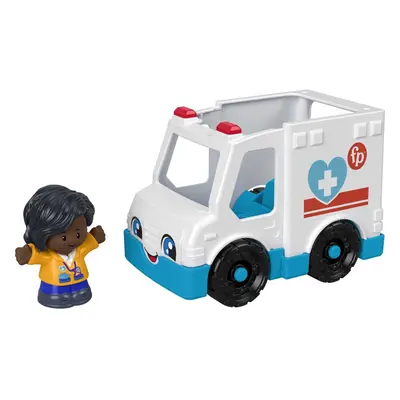 Fisher-Price Little People Ambulance Push-Along Vehicle with EMT Figure for Toddlers and Prescho